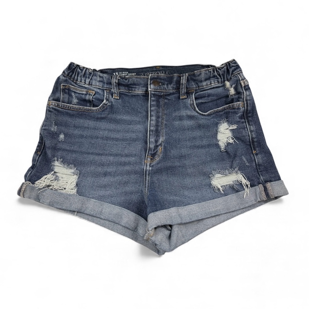 Arizona Jean Company Junior Women’s Hi-Rise Curvy Shorts, Medium Wash